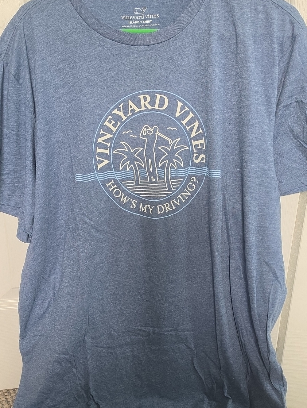 Vineyard Vines Men's Heather Blue Graphic Short Sleeve Tee